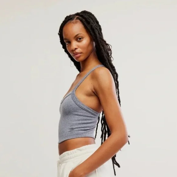 *NWOT* Free People All Clear Solid Cami - Heather Navy - Picture 3 of 7